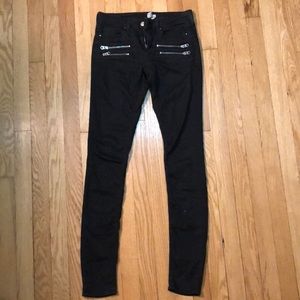 Topshop tall black jean with zipper pockets